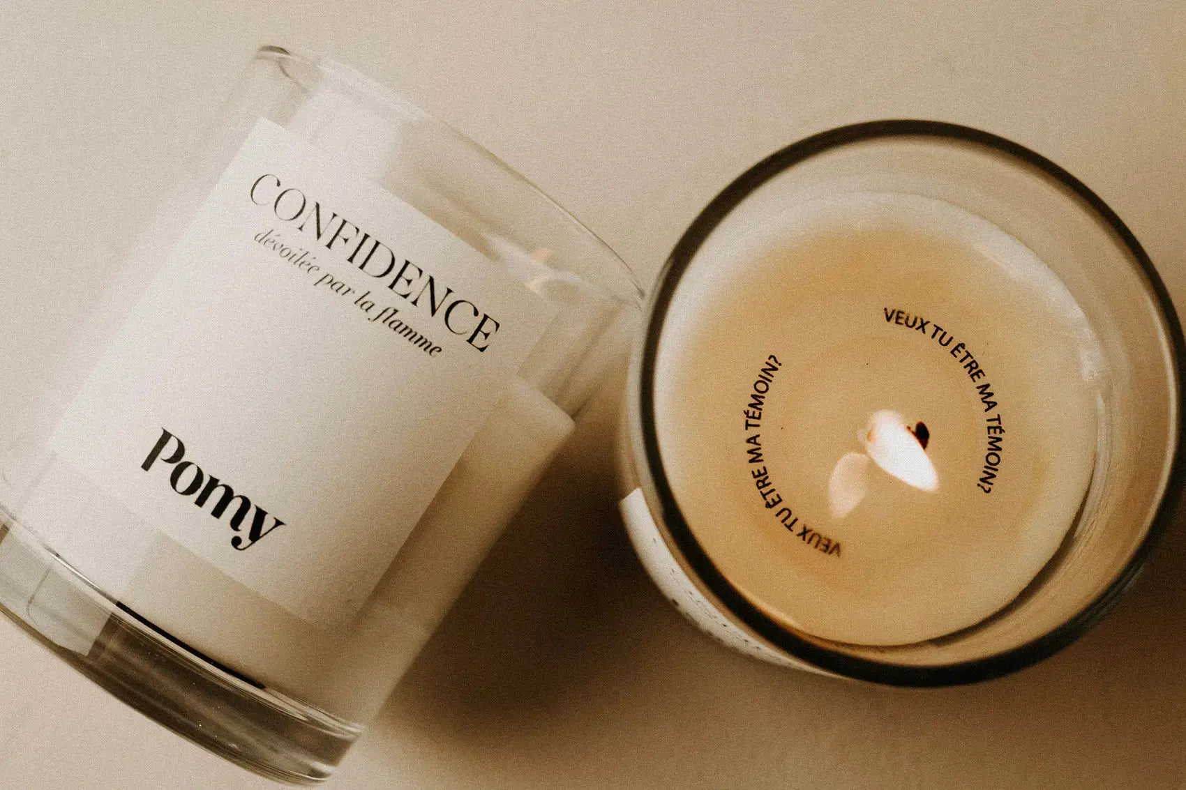 Bougie personnalisée "Confidence" Pomy