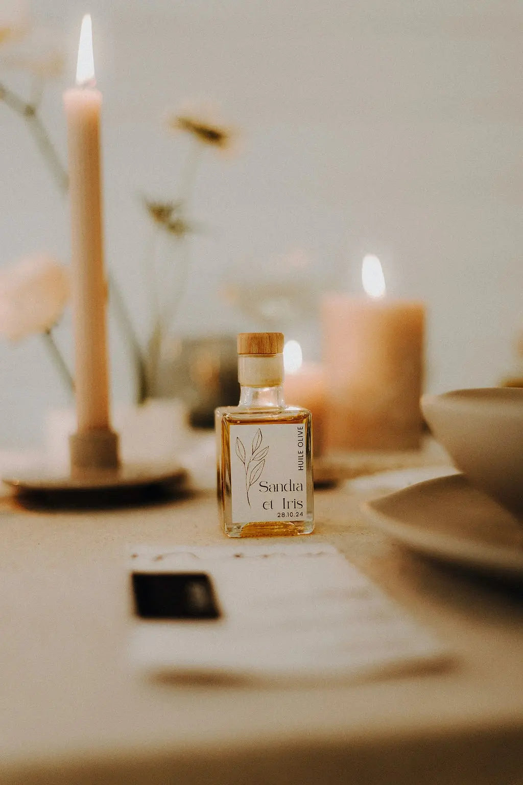 Cadeaux d’invités: flacon d’huile d’olive Pomy