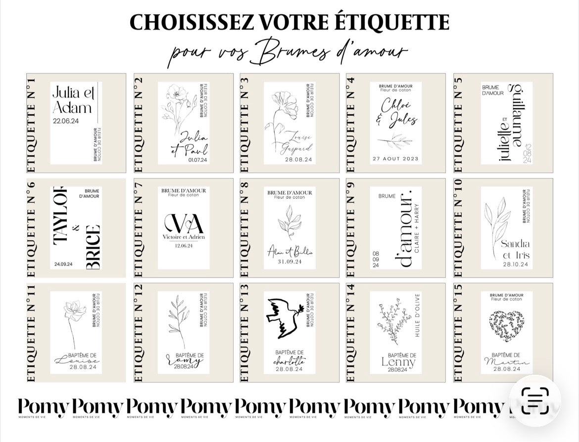 Cadeaux d’invités: Flacon de parfum d’ambiance fleuri