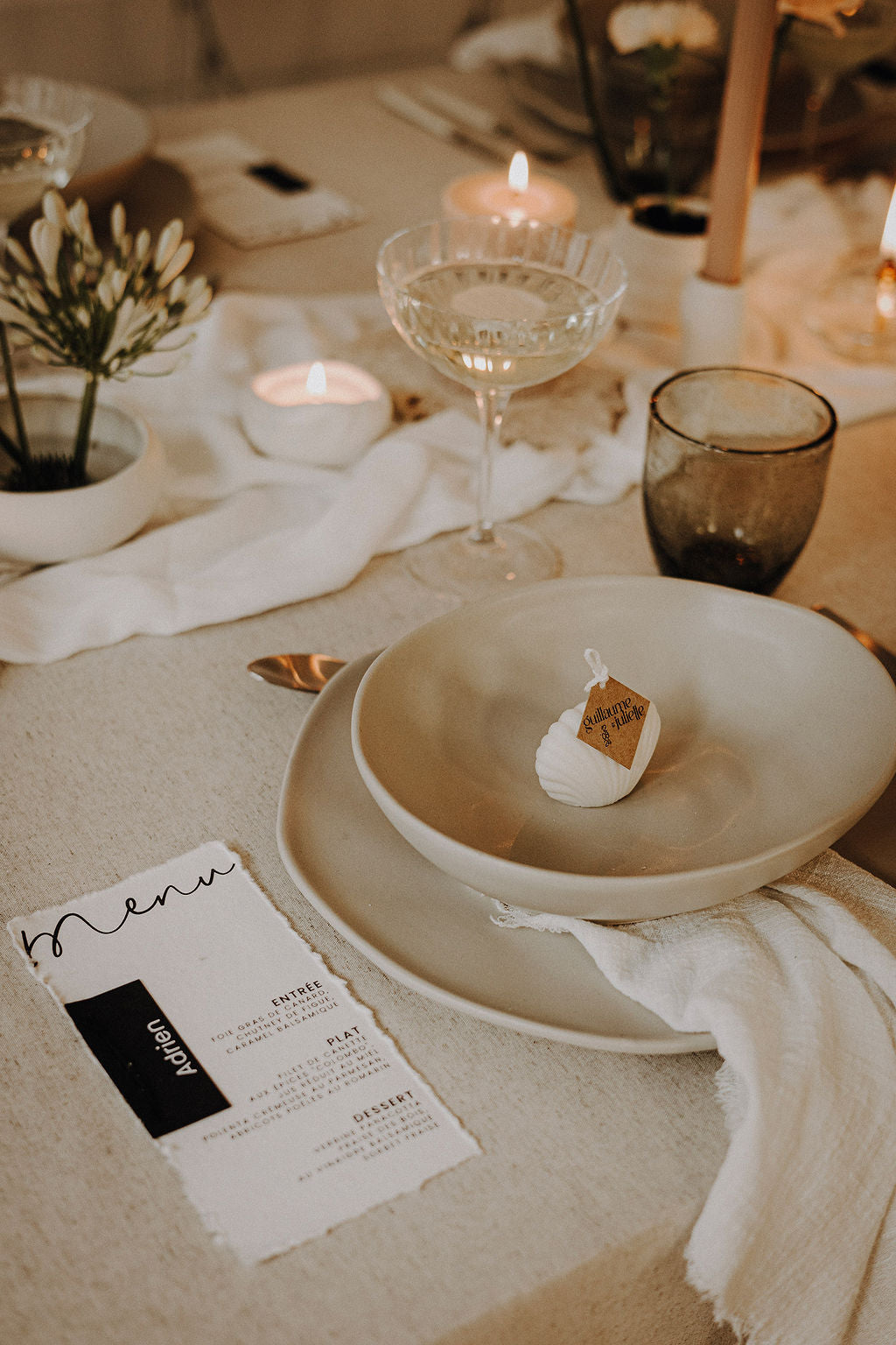 Cadeaux d’invités: Bougie coquillage