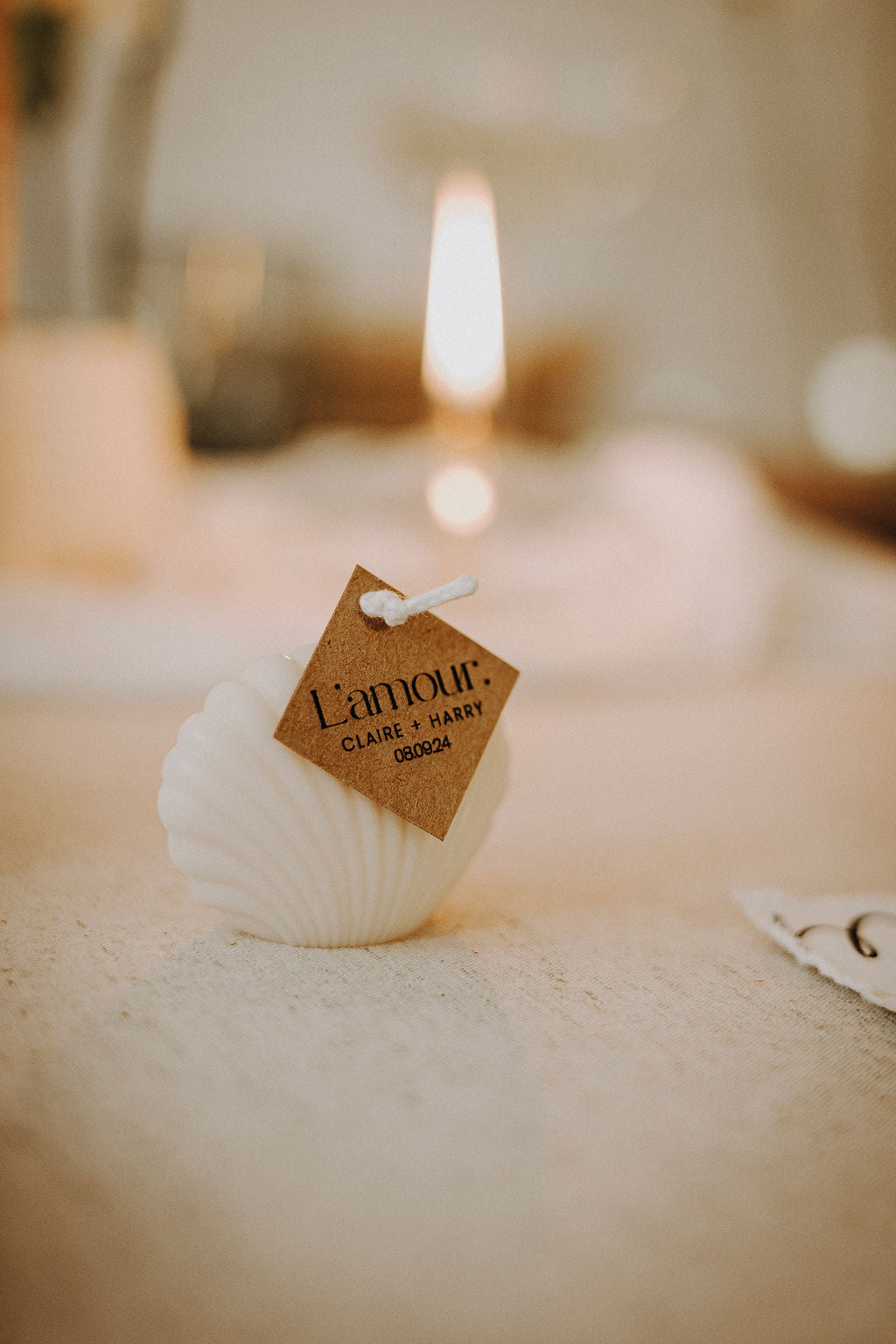 Cadeaux d’invités: Bougie coquillage