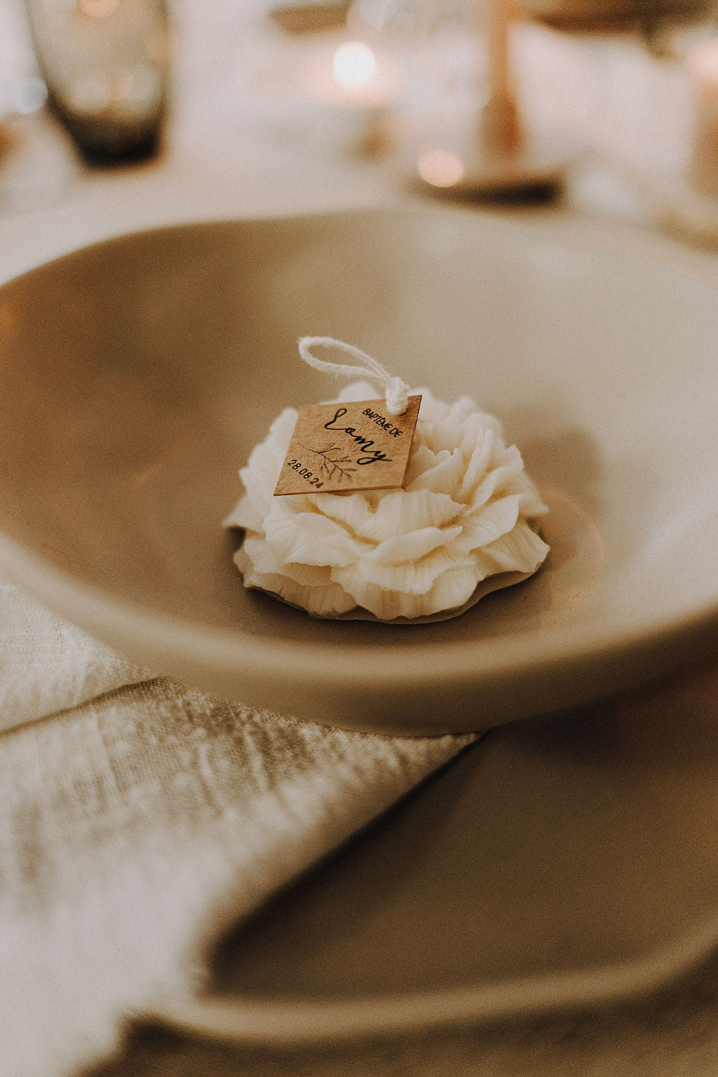 Cadeaux d’invités: Bougie pivoine