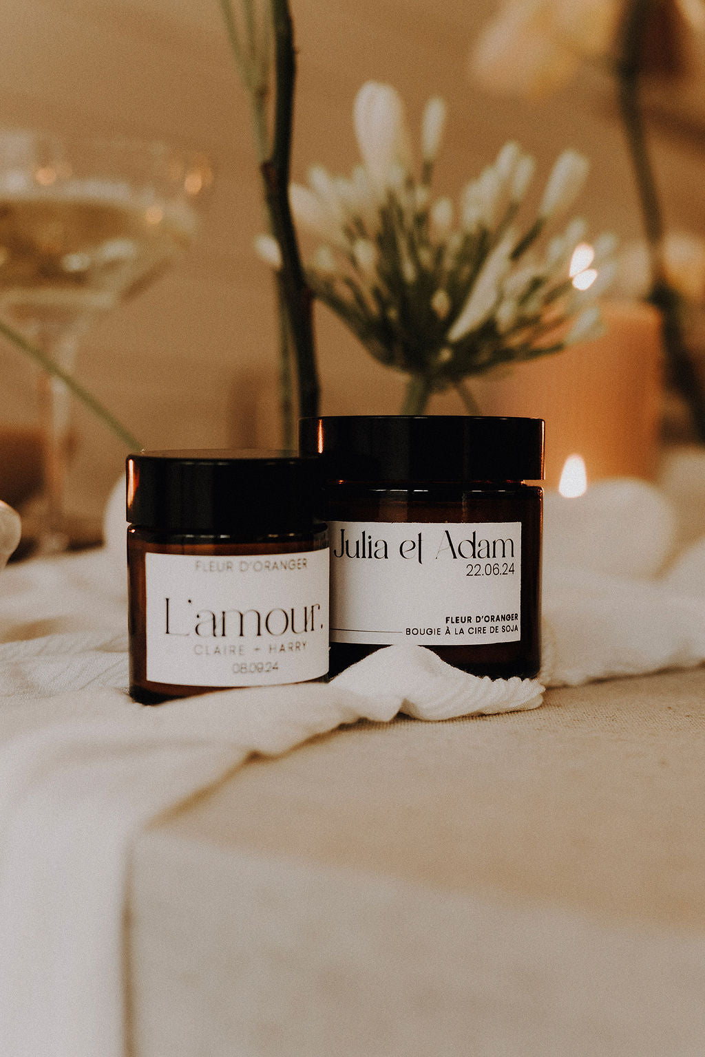 Cadeaux d’invités: Petite bougie personnalisée