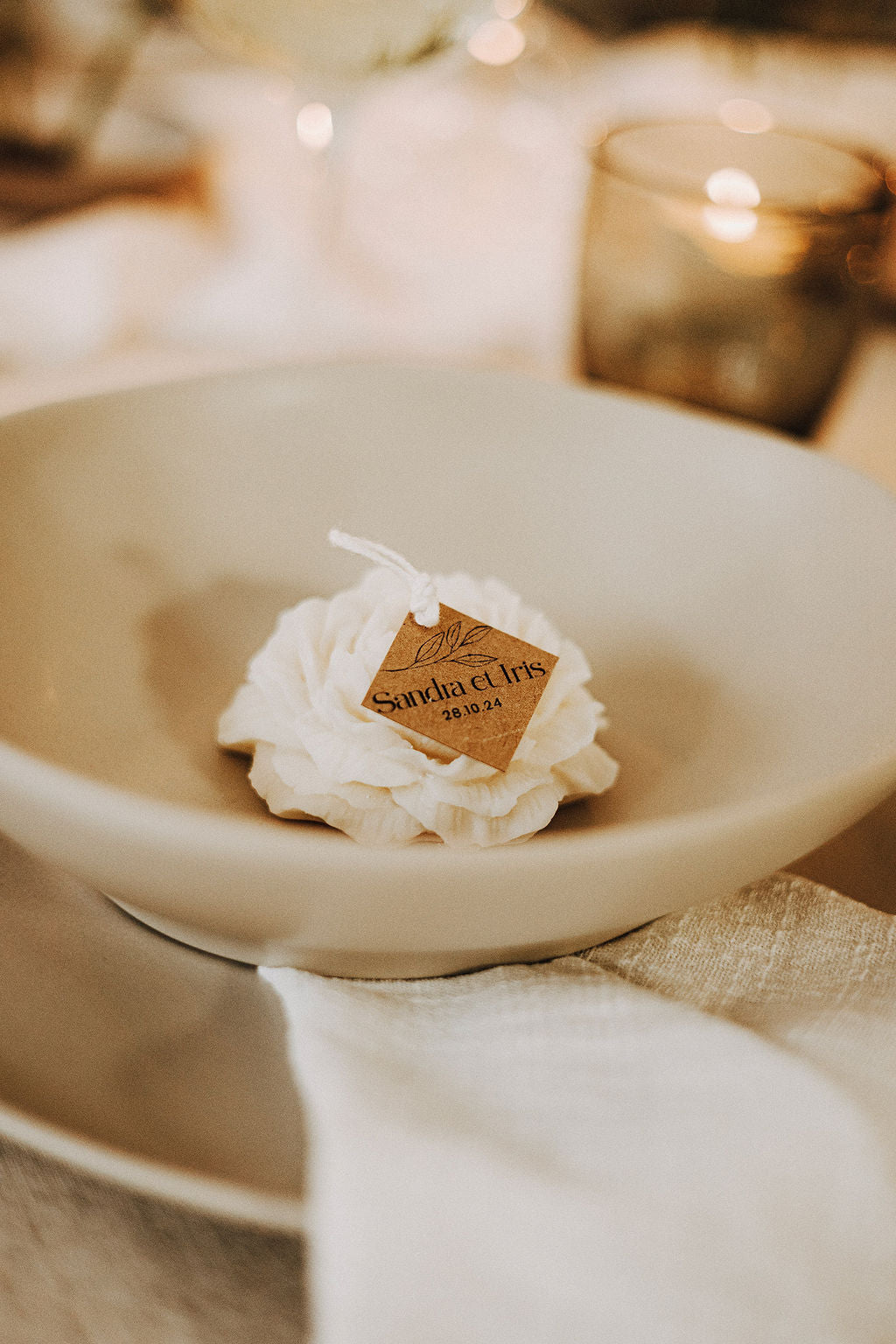 Cadeaux d’invités: Bougie pivoine