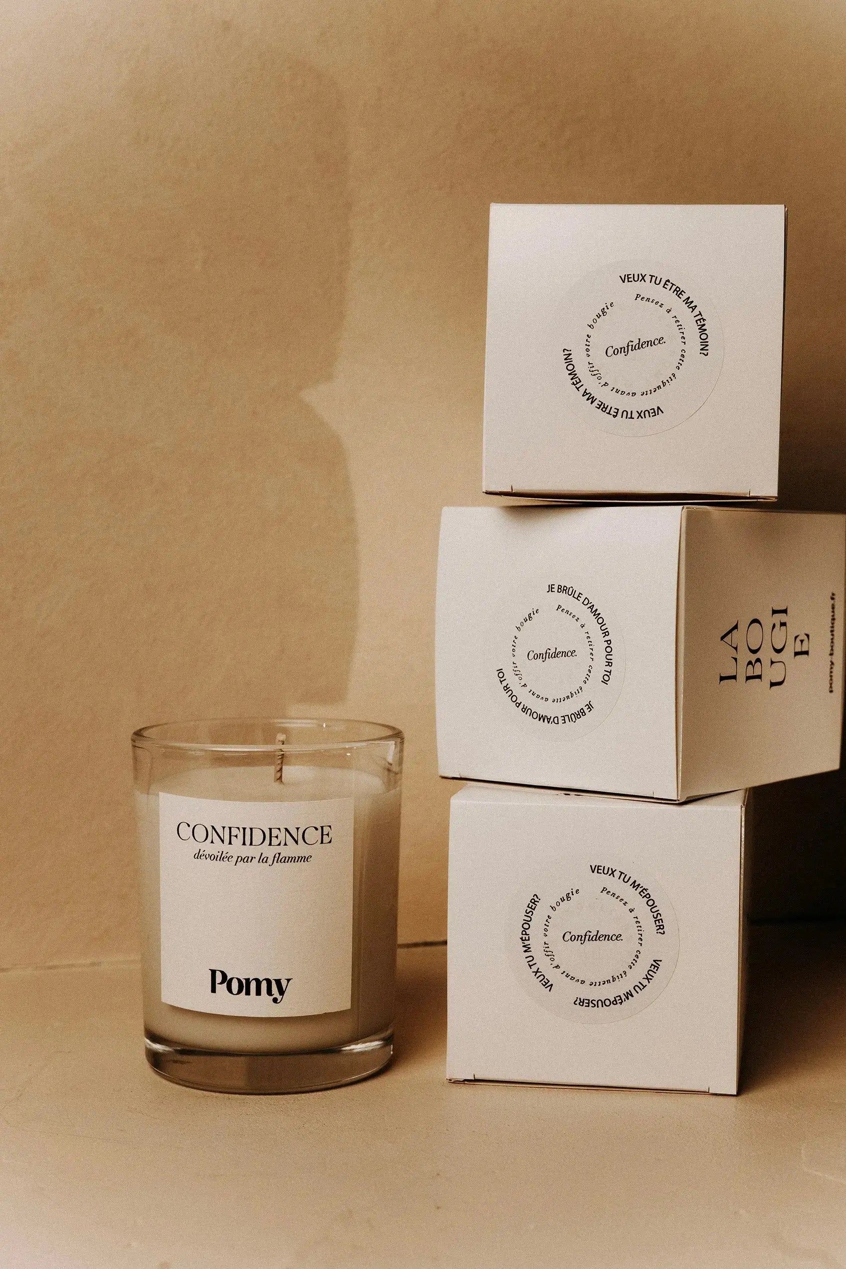 Bougie personnalisée "Confidence" Pomy